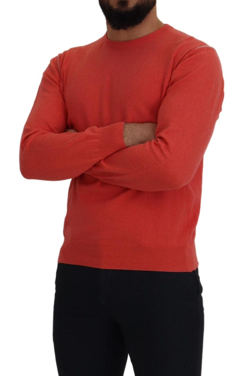 Orange Baumwoll-Crewneck-Pullover Pullover