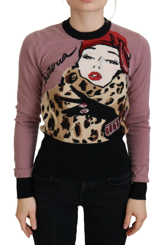 Mehrfarbig bedrucktes Langarm-Pullover-Shirt Top
