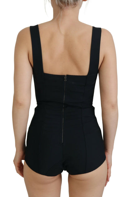 Schwarzer ärmelloser Bodysuit Bodycon Kleid