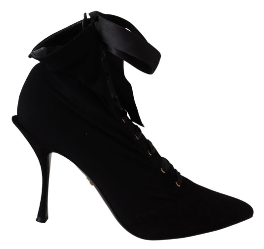 Schwarze kurze Stretch-Stiefel Schuhe