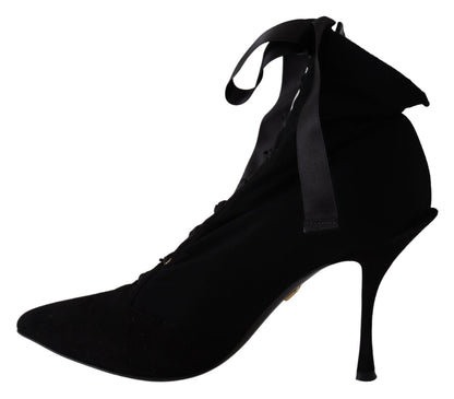 Schwarze kurze Stretch-Stiefel Schuhe