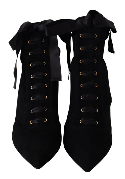 Schwarze kurze Stretch-Stiefel Schuhe
