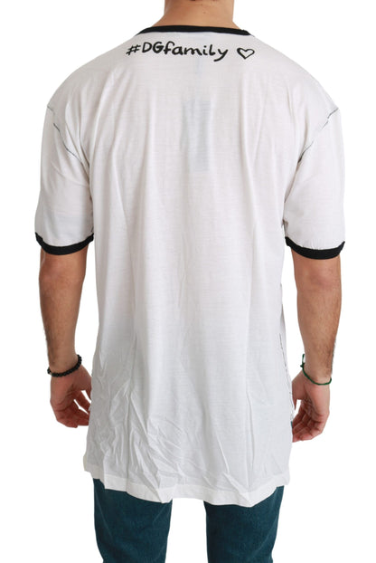 Weißes Männer Print #dgfamily Baumwoll-T-Shirt