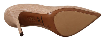 Beige Nude Leder BELLUCCI Heels Pumps Schuhe