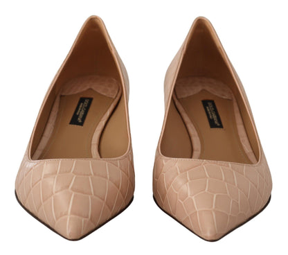 Beige Leder Kitten Heels Pumps Schuhe