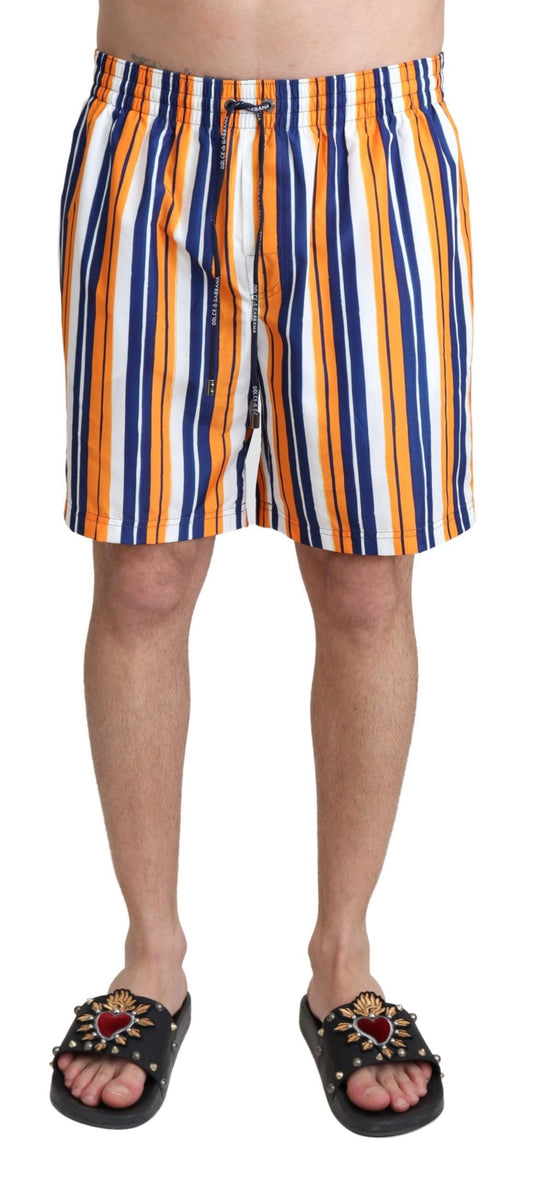 Mehrfarbig gestreifte Beachwear Badeshorts