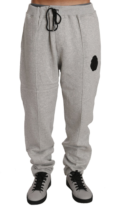 Grauer Baumwollpullover Hose Trainingsanzug