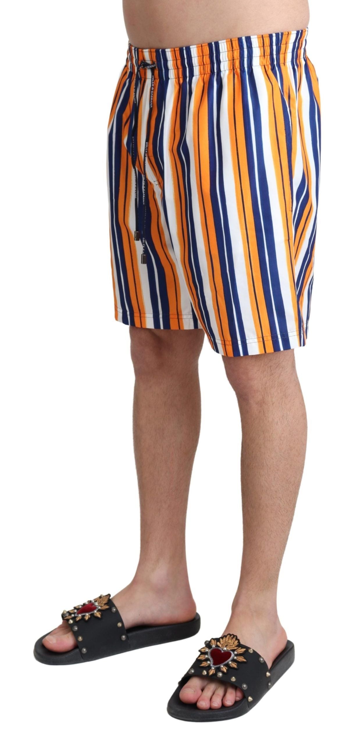 Mehrfarbig gestreifte Beachwear Badeshorts
