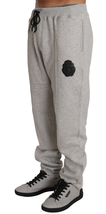 Grauer Baumwollpullover Hose Trainingsanzug
