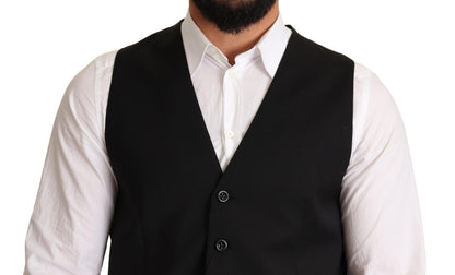 Schwarzes formelles Wollwestenkleid