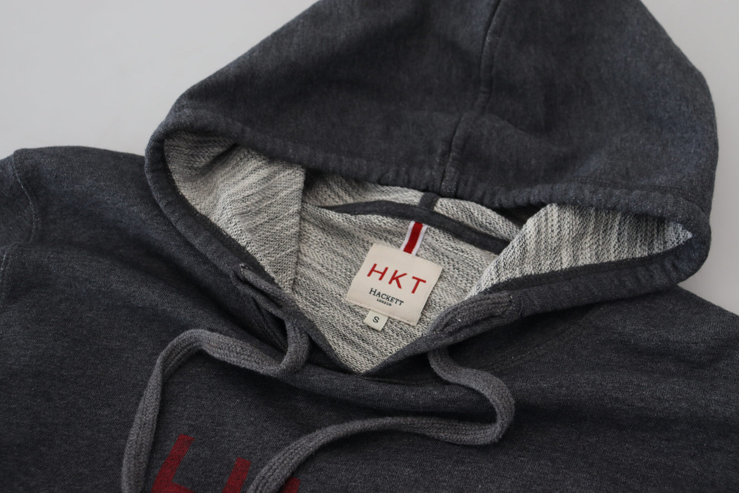 Grauer Langarmpullover aus Baumwolle mit Kapuze