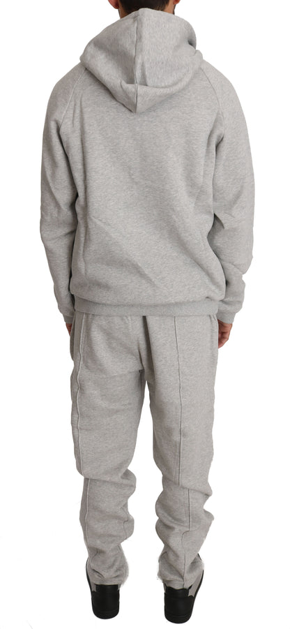 Grauer Baumwollpullover Hose Trainingsanzug