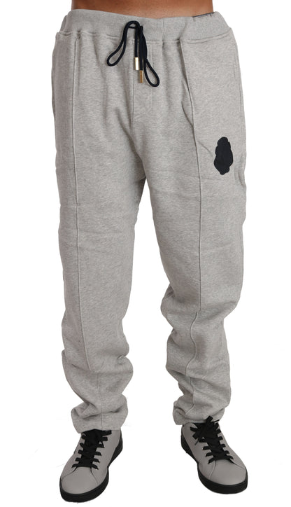 Grauer Baumwollpullover Hose Trainingsanzug