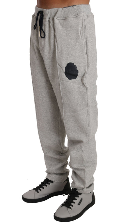 Grauer Baumwollpullover Hose Trainingsanzug