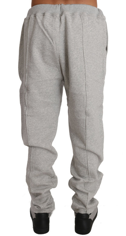 Grauer Baumwollpullover Hose Trainingsanzug