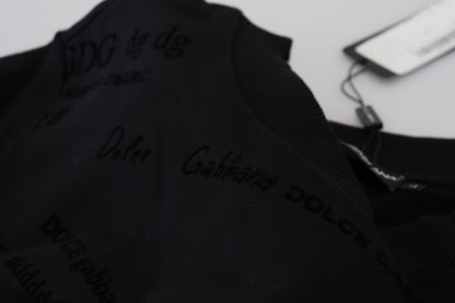 Schwarzer Pullover aus Baumwollmischung mit Rundhalsausschnitt