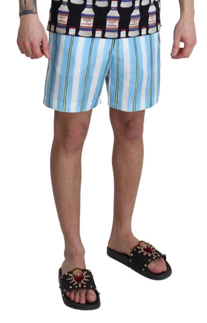 Blau gestreifte Bademode Swimshorts