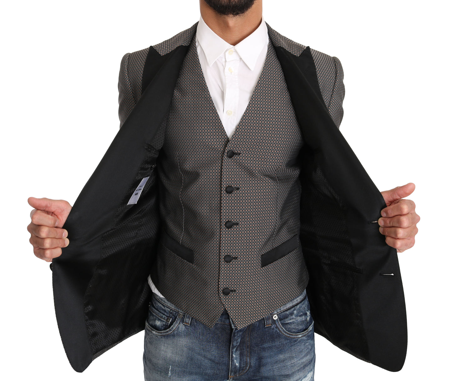 Blazer Weste 2 Stück Grau MARTINI Muster