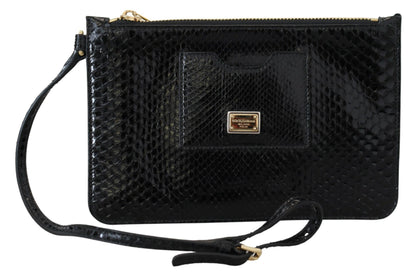 Schwarzes Leder Ayers Clutch Geldbörse Portemonnaie Brieftasche