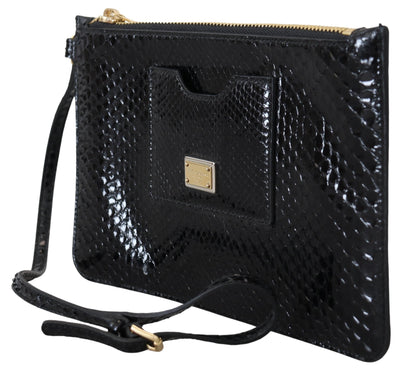 Schwarzes Leder Ayers Clutch Geldbörse Portemonnaie Brieftasche