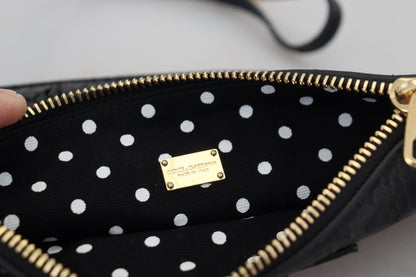 Schwarzes Leder Ayers Clutch Geldbörse Portemonnaie Brieftasche