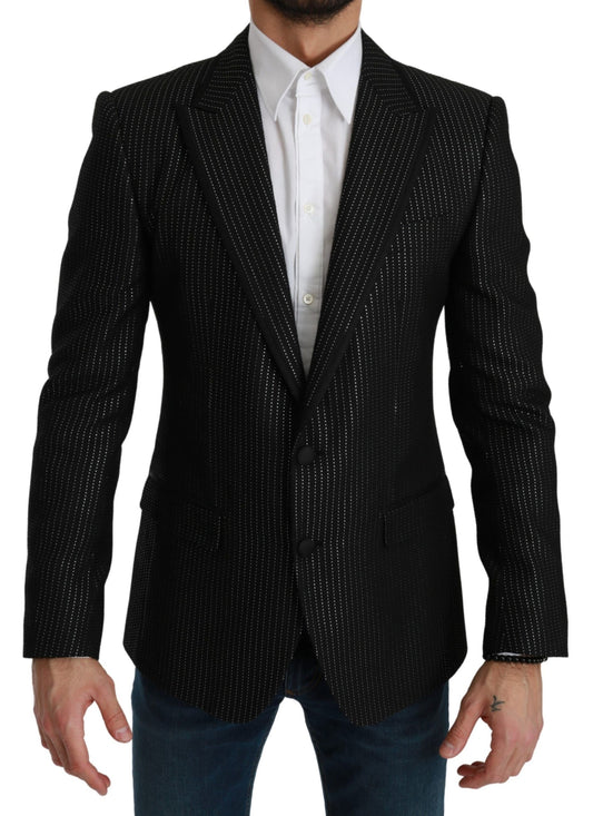 Schwarz gestreifter einreihiger MARTINI Blazer