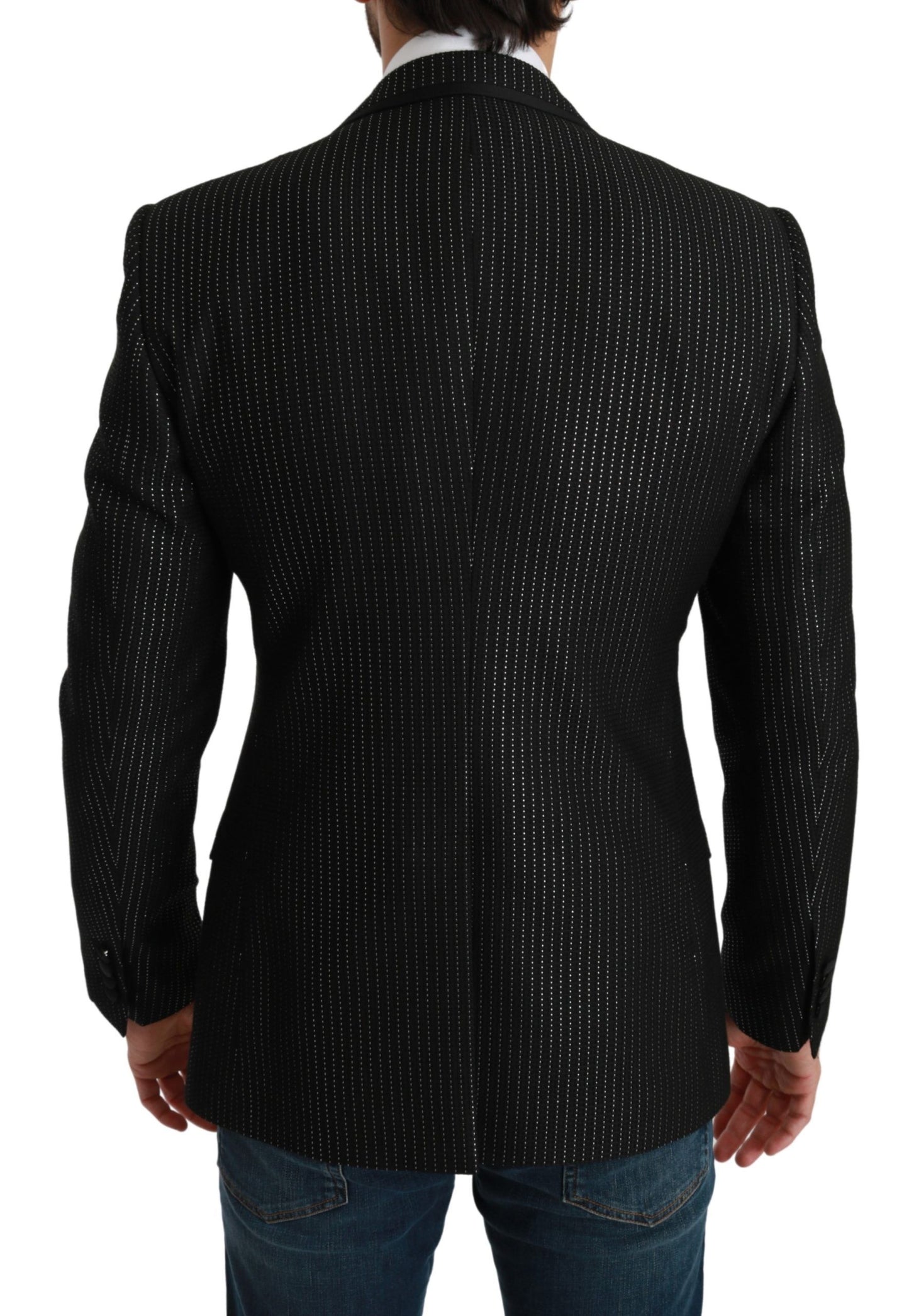 Schwarz gestreifter einreihiger MARTINI Blazer
