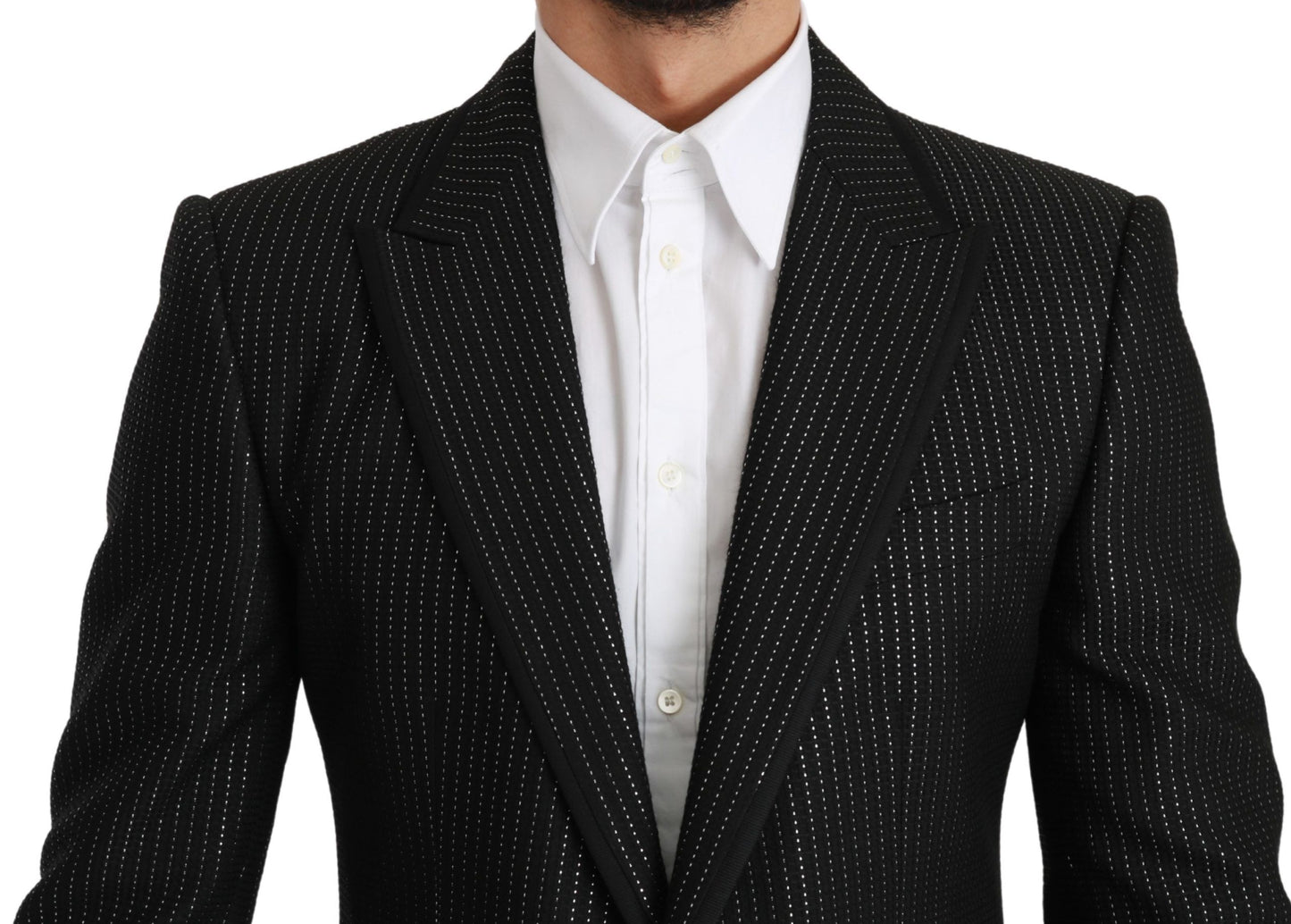 Schwarz gestreifter einreihiger MARTINI Blazer