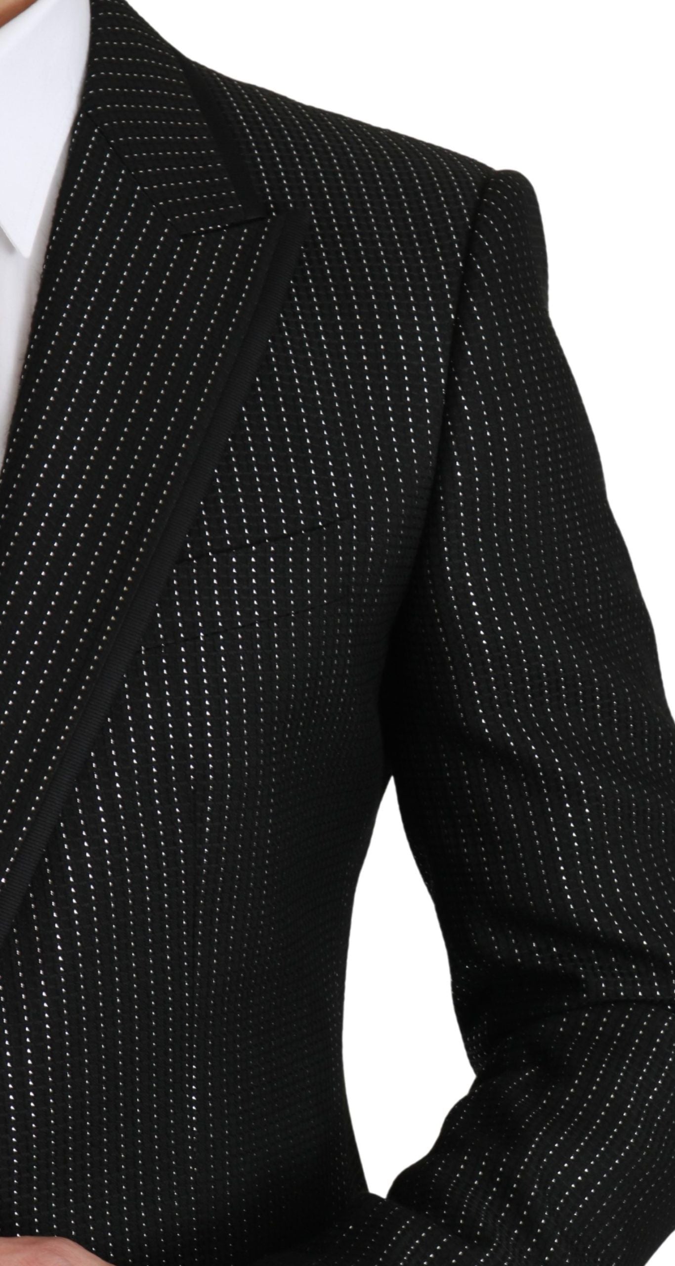 Schwarz gestreifter einreihiger MARTINI Blazer
