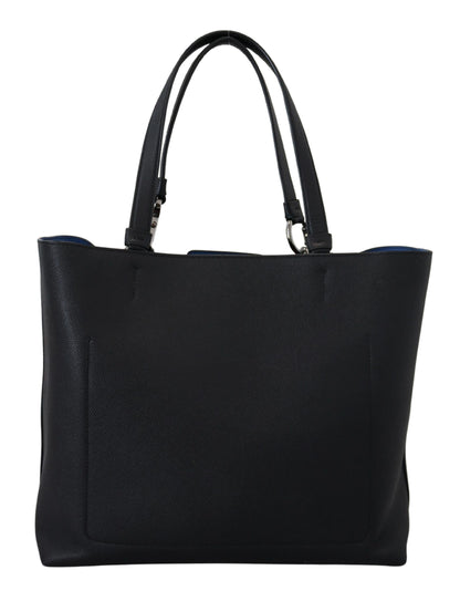 Schwarze Leder Dauphine #DG Einkaufstasche BEATRICE