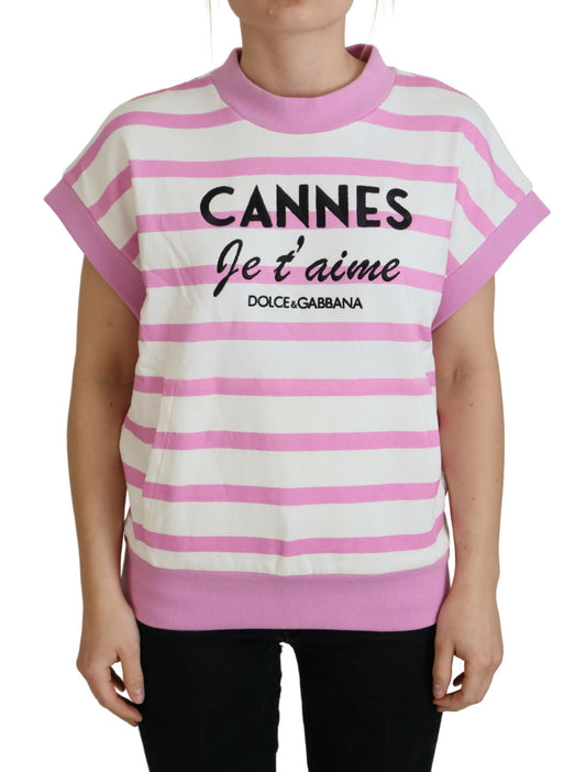 Weiß-rosa CANNES Exklusive T-shirt