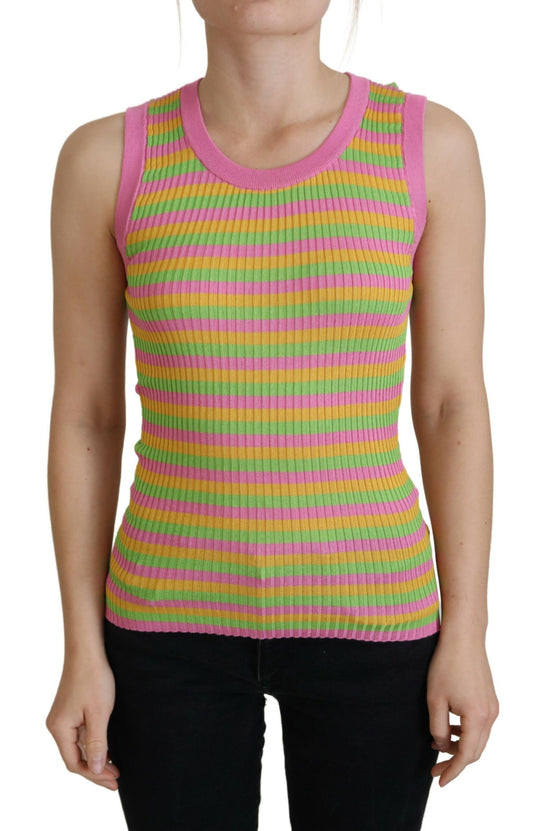 Multicolor Seidenweste Pullover Tank Top