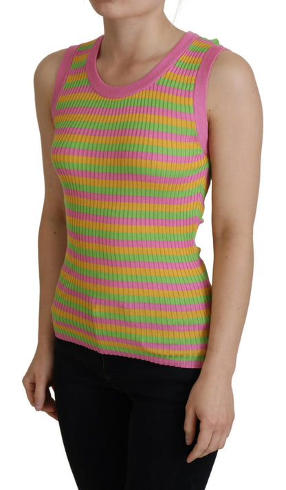 Multicolor Seidenweste Pullover Tank Top