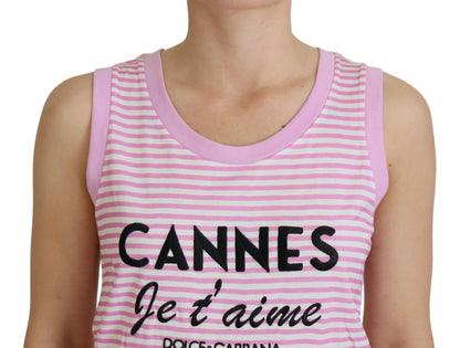 Weißes rosa CANNES-Top Exklusive T-shirt