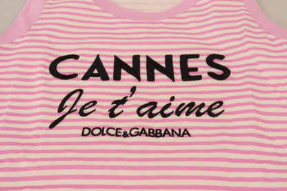 Weißes rosa CANNES-Top Exklusive T-shirt