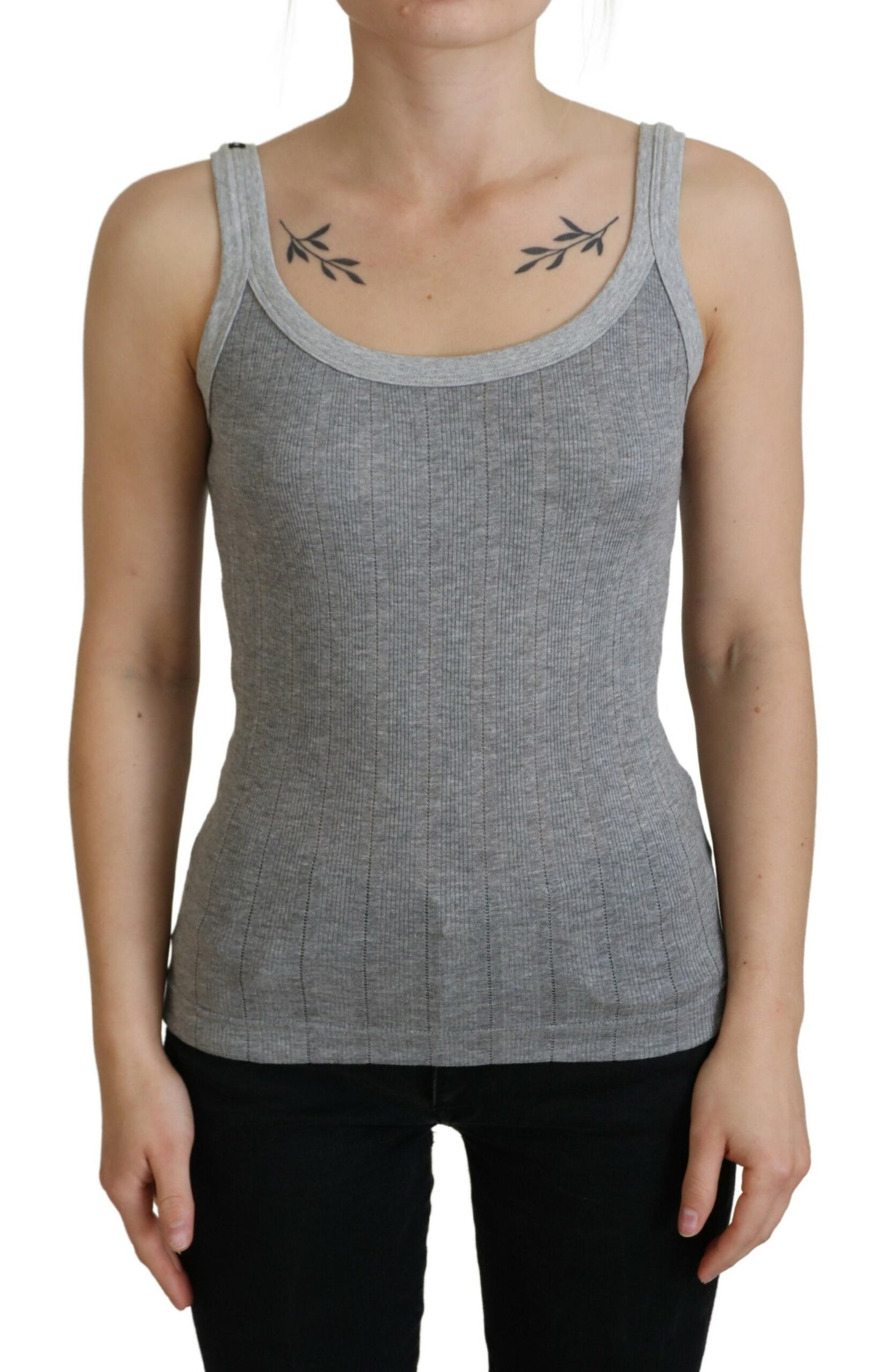 Graues Baumwolle Modal Canotta Tank Top T-Shirt