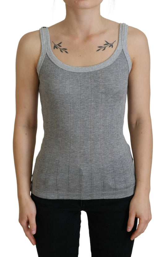 Graues Baumwolle Modal Canotta Tank Top T-Shirt