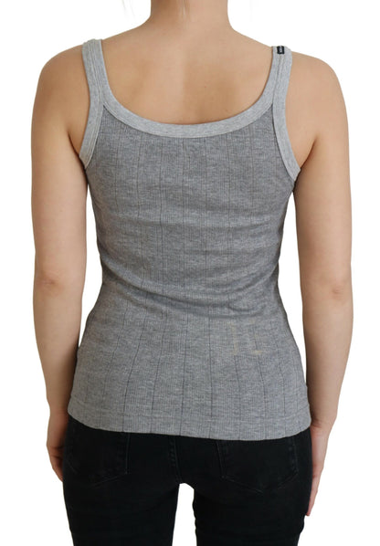 Graues Baumwolle Modal Canotta Tank Top T-Shirt