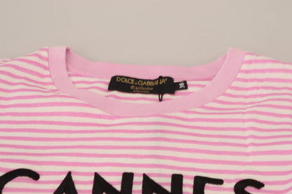 Weiß-rosa CANNES Exklusive T-shirt