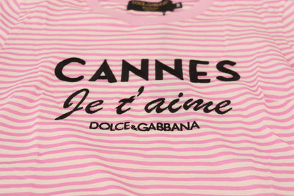 Weiß-rosa CANNES Exklusive T-shirt
