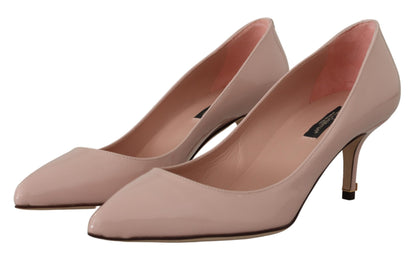 Rosa Lackleder Kitten Heels Pumps Schuhe
