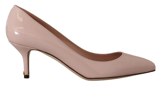 Rosa Lackleder Kitten Heels Pumps Schuhe