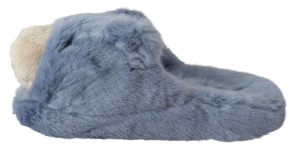 Blau Teddybär Hausschuhe Sandalen Schuhe