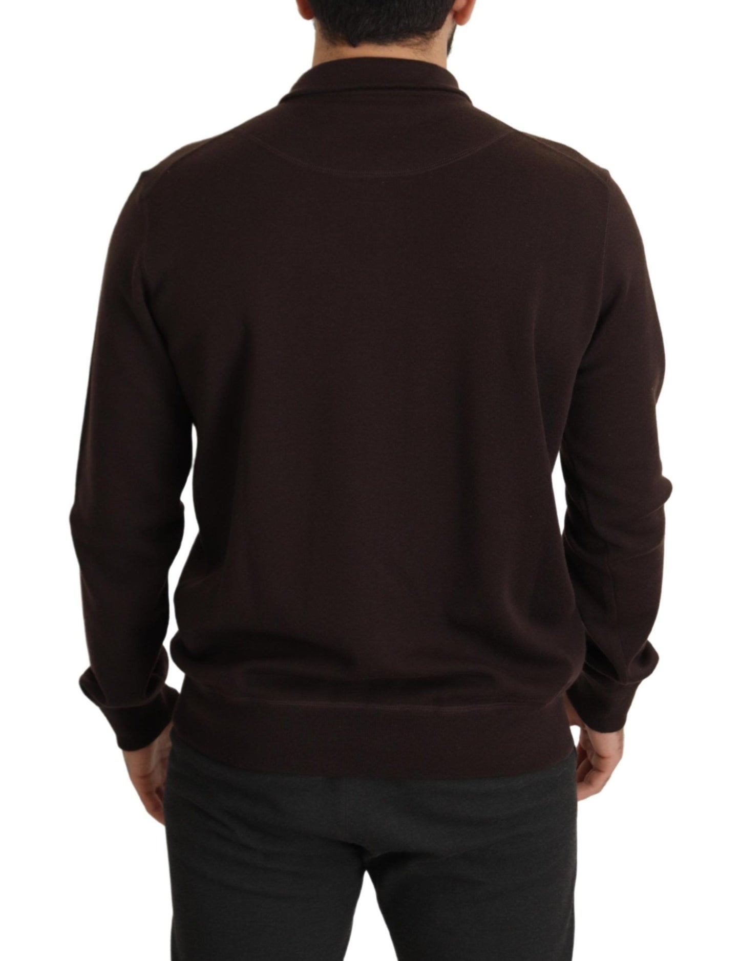 Brauner Kaschmirpullover mit Kragen