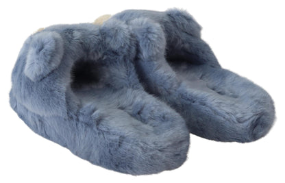 Blau Teddybär Hausschuhe Sandalen Schuhe