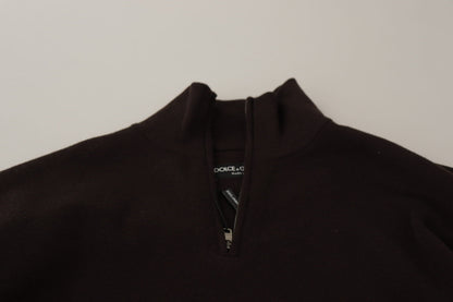 Brauner Kaschmirpullover mit Kragen
