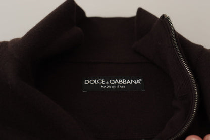 Brauner Kaschmirpullover mit Kragen