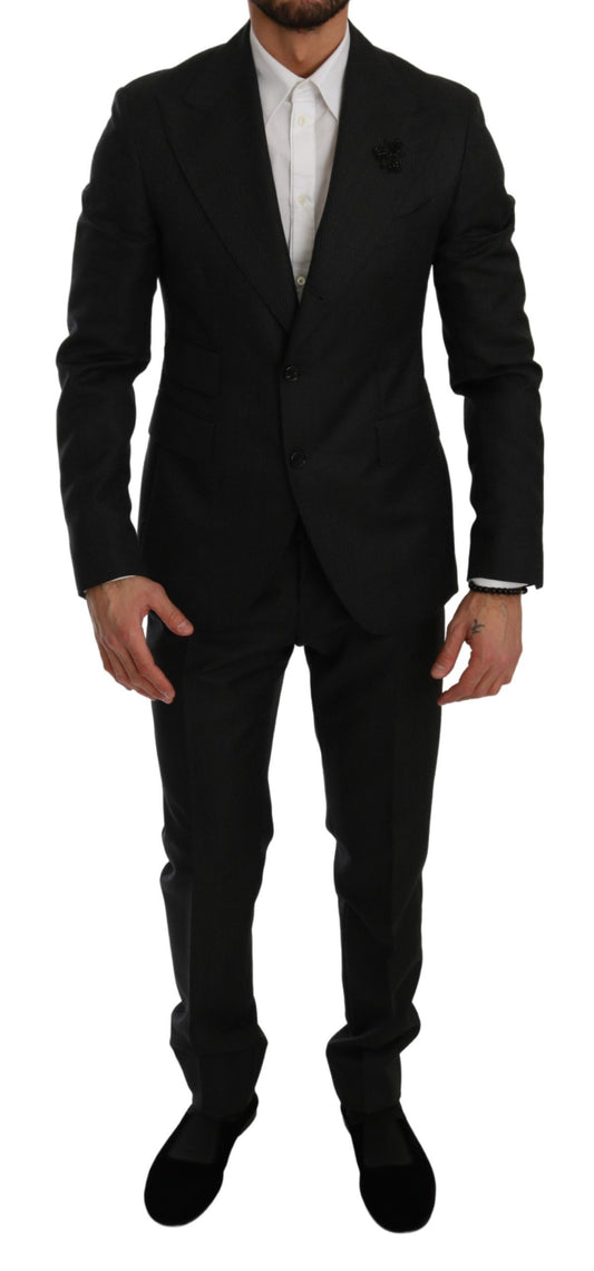 Schwarzer Crystal Bee Slim Fit 2 Stück Anzug
