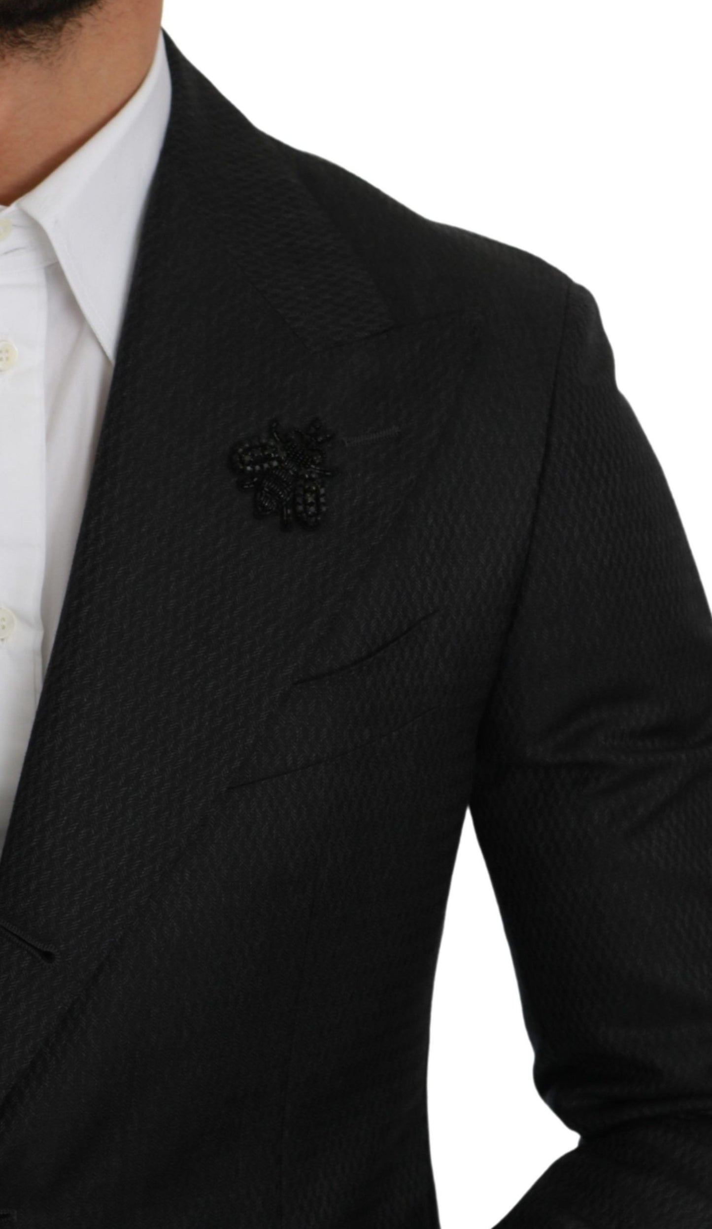 Schwarzer Crystal Bee Slim Fit 2 Stück Anzug