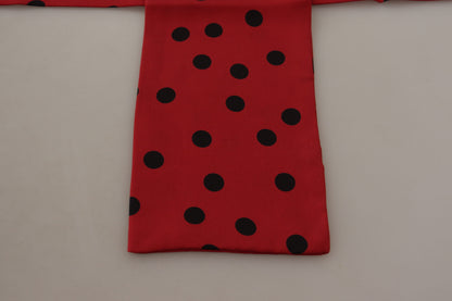 Roter gepunkteter Seidenschal Halswickelschal (Kopie)